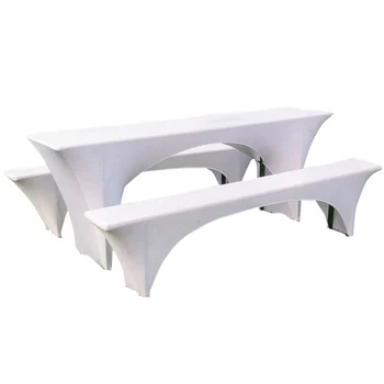 

3pcs Park BBQ Patio Table Cover Set Reusable Dining Elastic Fabric Picnic Outdoor Washable Camping Fitted Tablecloth