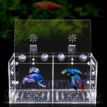 

Acrylic Fish Breeding Isolation Box Aquarium Fish Tank Hatchery Incubator with Suction Cups Hook Baby Fishes Shrimp Fish House