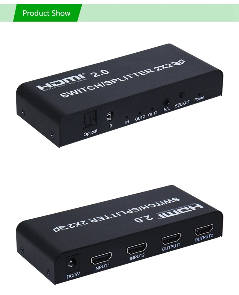 2x2 HDMI сплиттер Переключатель HDMI 2,0 4K 60Hz HDMI 1,4 сплиттер коммутатор 1X2 HDMI аудио видео конвертер адаптер 3D 1080p 4K x 2K 1X4