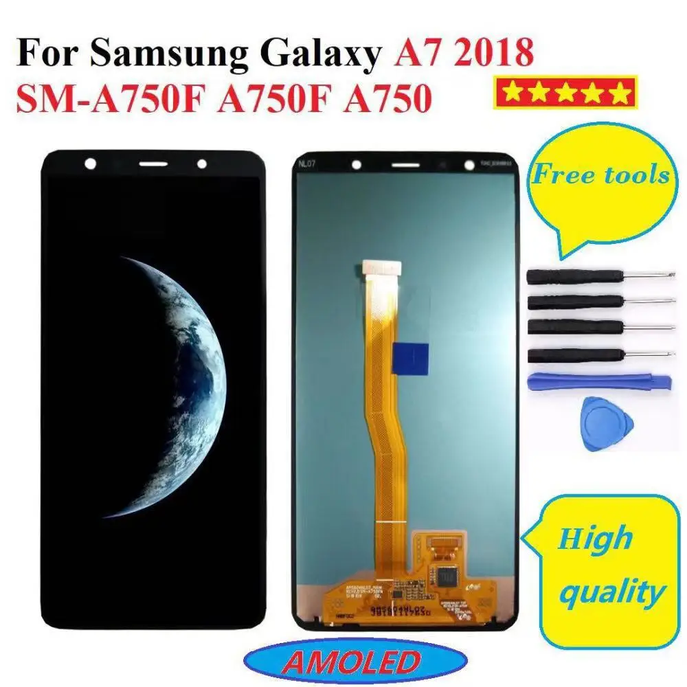 

6.0"For SAMSUNG GALAXY A7 2018 LCD A750 A750F SM-A750F Display Touch Screen Digitizer Assembly Replacement For SAMSUNG A750 LCD