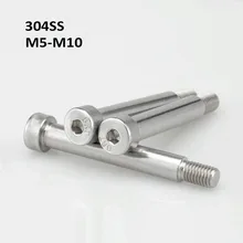 

304 Stainless Steel Hex Hexagon Socket Cap Head Shoulder Screws Roller Bearing Bolt Convex Bolts M5 M6 M10