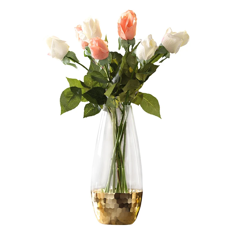 Online Nordic Kreative Gold Folie Art Vase Fee Garten Dekoration Blume Vase Hydrokultur Wohnkultur Zubehör Figurine Hochzeit Handwerk