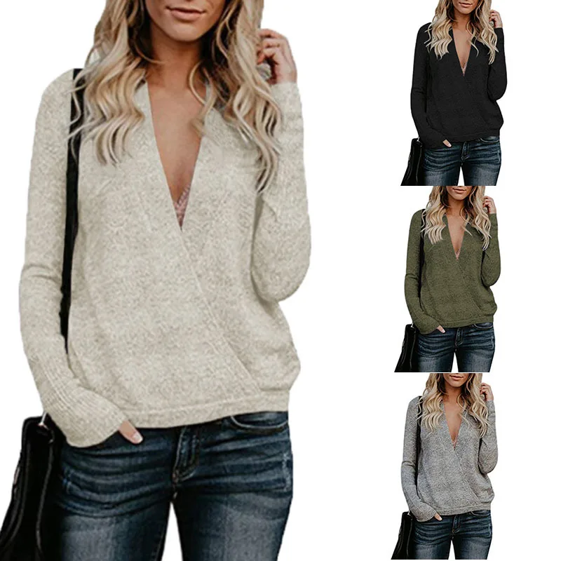 

2019 New Arrival Real Polyester Computer Knitted Full V-neck Regular None Standard Pullovers Sweater Women Poncho Sweater