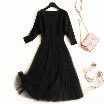 

Long Dress 2020 Spring Summer Fashion Women Vintage National Style Print Patchwork Long Sleeve Casual Maxi Dress