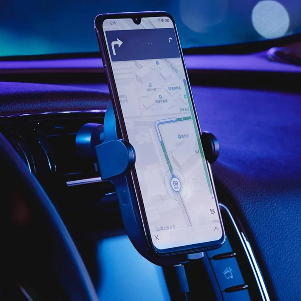 2019 Xiaomi Mi 20W MAX Qi Wireless Car Charger EPP Auto Pinch Car Phone Holder 2.5D Glass Ring Lit Charging for iPhone Samsung