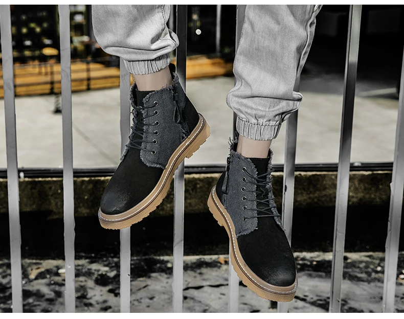 Inverno inverno tênis boty cowboy masculino para