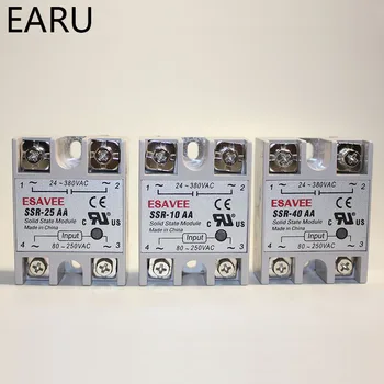 

Solid State Relay SSR-10AA/25AA/40AA 10A 25A 40A Actually 80-250V AC TO 24-380V AC SSR 10AA 25AA 40AA Relay Solid State