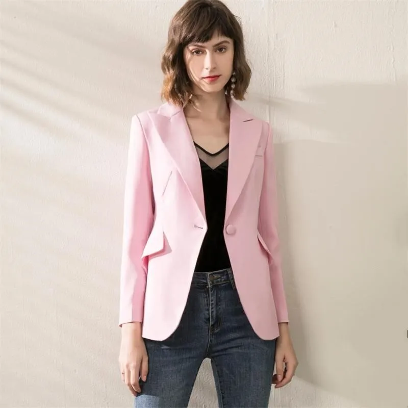 

Elegant Blazer Feminino 2019 High Quality Newest Runway Designer Blazer Women Long Sleeve Single Button Outwear Jacket NPB014S