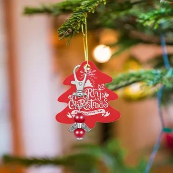 

24pcs Christmas Tree Pendant Angel Wings Keychains Pendant Cute Christmas Hanging Ornaments Gifts Bag 2020 Happy New Year