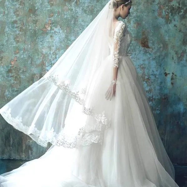 Vestido de noiva, винтажное бальное свадебное платье с рукавами, ручная работа,, кружевные платья с цветами для матери невесты