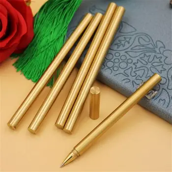 

Metal 0.7mm Brass Ballpoint Pen Rotary Oil Stainless Steel Luxury Ball Point Canetas with Pencil Case Office School Stationery