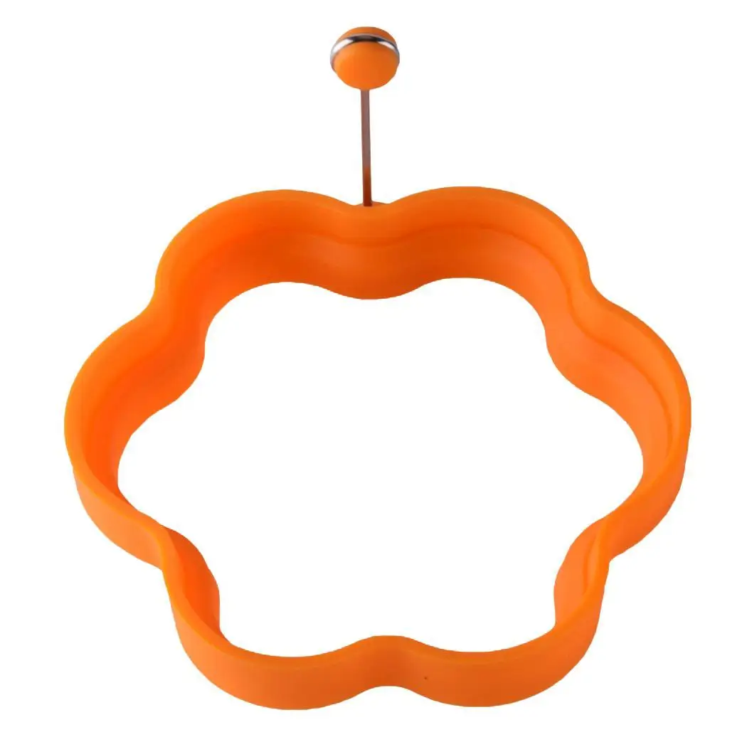 orange flower shape Силиконовые Блинные яичные Шейперы для яиц вы можете использовать яичное кольцо для приготовления блинов. Кухонная форма для приготовления пищи - Цвет: orange flower shape