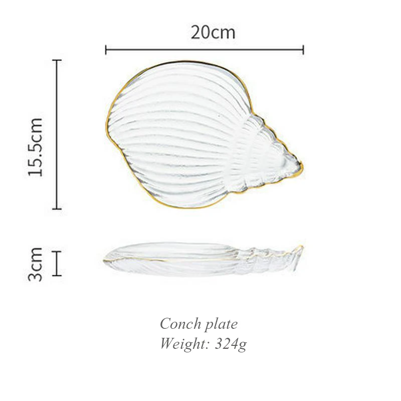 Серия скандинавского океана прозрачная стеклянная салатная миска для десерта тарелка для закуски поднос горячая Распродажа украшение дома хранение кухонные аксессуары - Цвет: Conch bowl