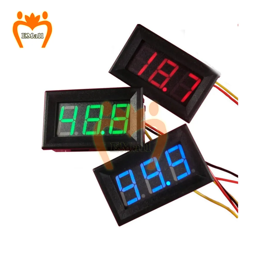 Medidor de potencia de CC de 0,56 pulgadas, voltímetro Digital de CC de 0-200V, medidor probador de voltaje LED, Detector de Doctor de 6V, 12V, 24V, 110V