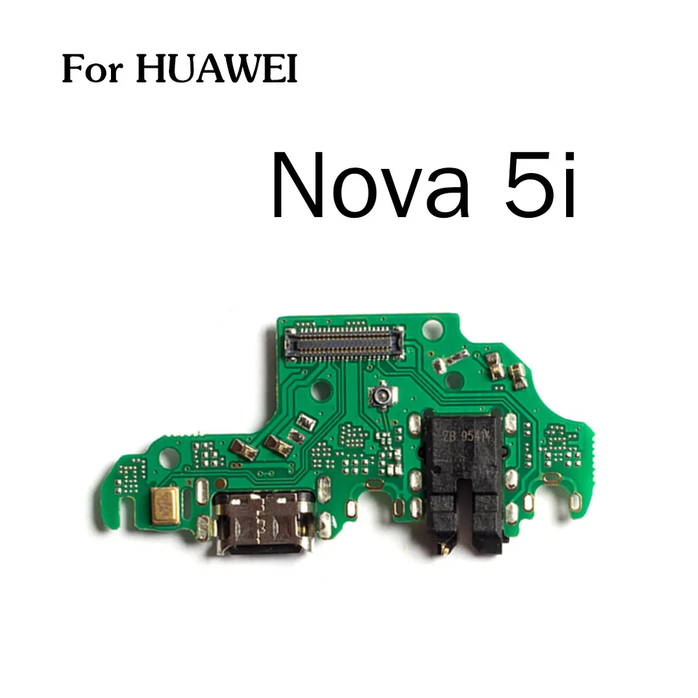 Nova 5i Золотой-R разъем порта зарядки части платы гибкий кабель с микрофоном Микрофон для HuaWei Nova 5i 4e 4 3 3i 3e 2 2S 2i Plus Lite - Цвет: Nova 5i