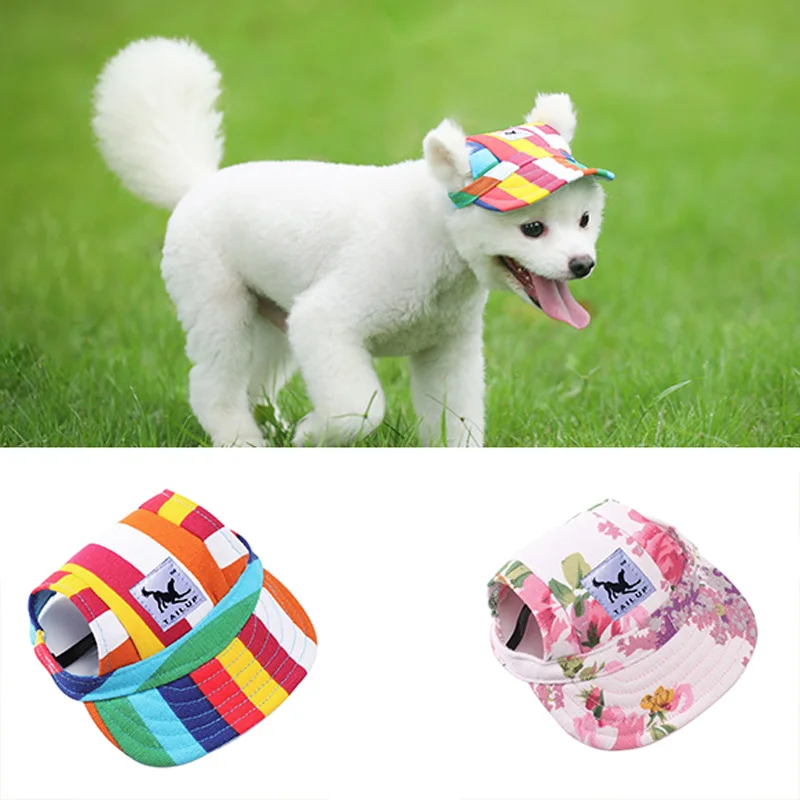 Gorros ajustables con orificio de oreja para mascotas, gorras de béisbol para cachorros pequeños y medianos, accesorios para mascotas