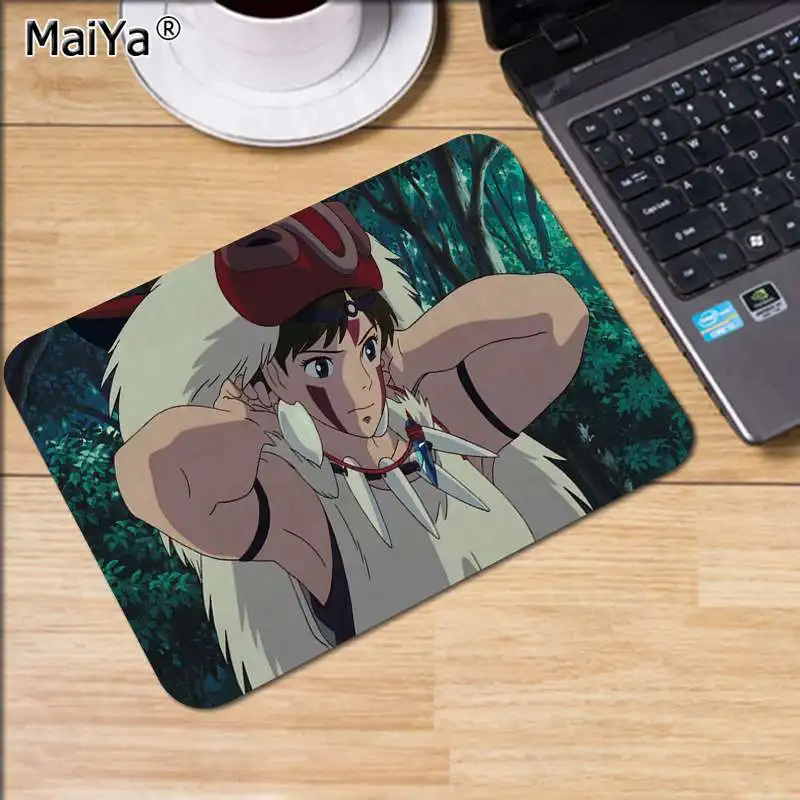 No Lock Edge18x22cm MaiYa Princess Mononoke высокоскоростной коврик для мыши резиновый компьютерный игровой коврик для мыши - Цвет: No Lock Edge18x22cm