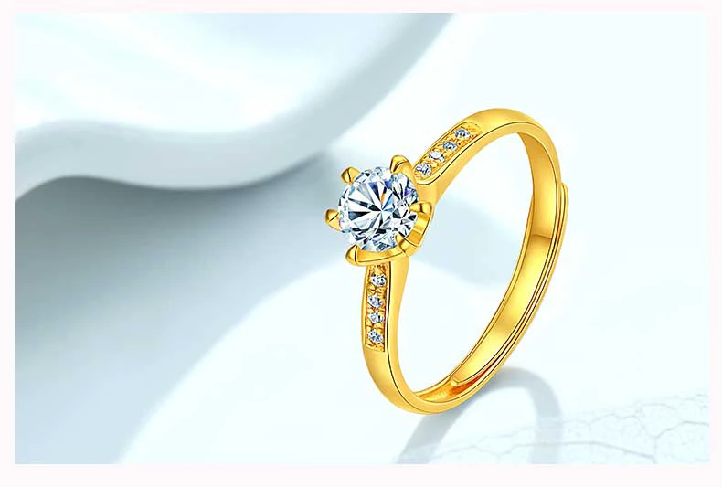 24K золотое кольцо Настоящее AU 999 твердые золотые кольца элегантное блестящее сердце Красивая высококлассная Модная классика ювелирные изделия Горячая Новинка