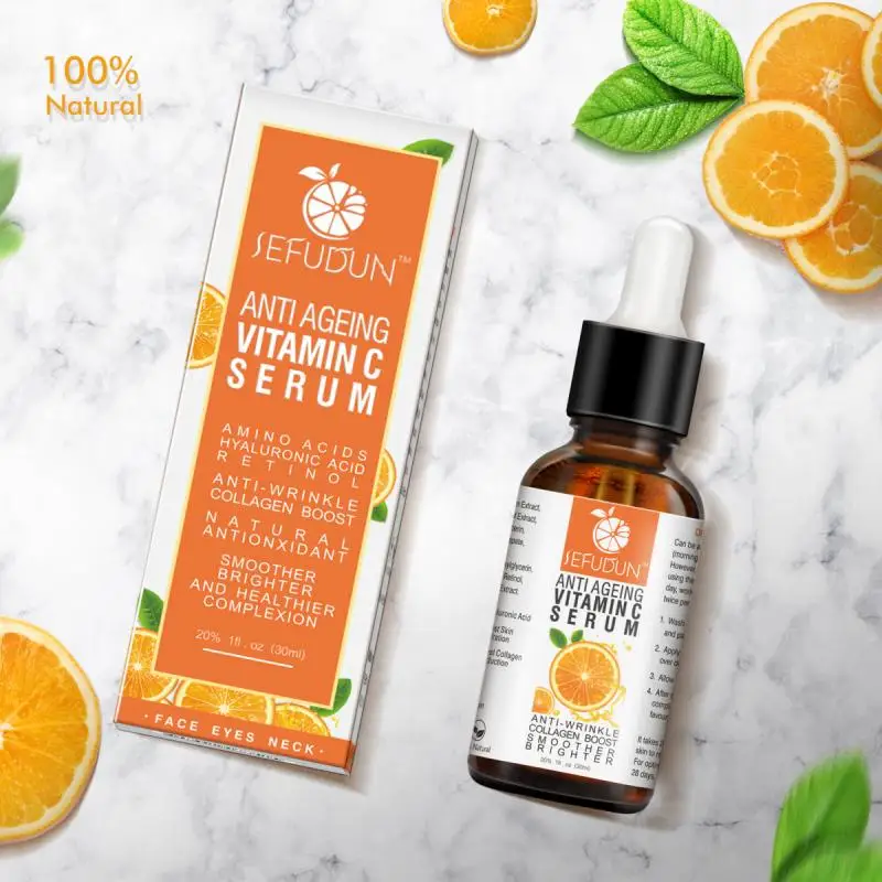 SEFUDUN 30ml Revitalizing Skin Shrink Pore Moisturizing Essence Lighten Melanin Fine Lines Anti Aging VC Essence Liquid TSLM1