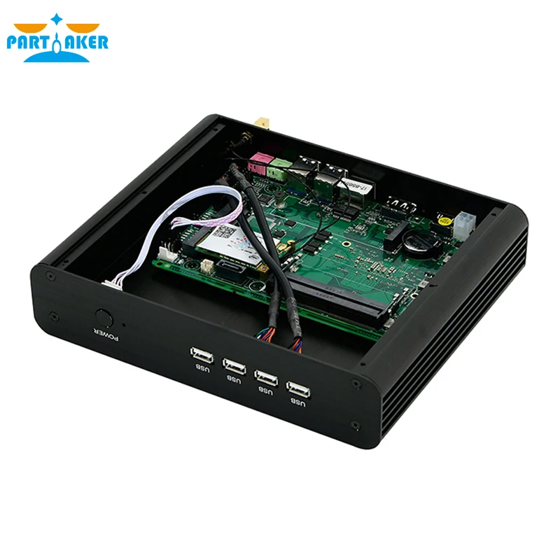Безвентиляторный мини ПК 2 * DDR4 RAM Core i7 10510U 8550U 8565U M.2 4K UHD Встроенный Wi Fi DP HDMI LAN