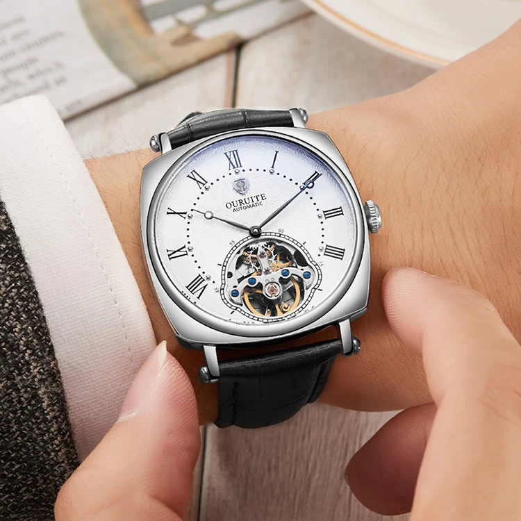 Мужские часы Топ люксовый бренд Tourbillon автоматические механические часы мужские из нержавеющей стали 5 бар водонепроницаемые дизайнерские часы модные