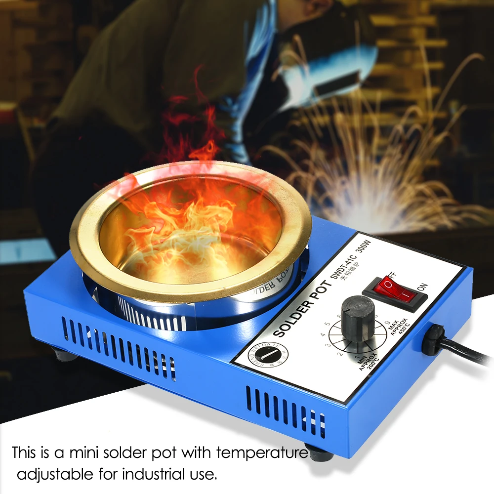

100W 220V Mini Lead Free Soldering Pot Titanium Coating Solder Pot Compact Temperature Controlled Soldering Pot Melting Tin Pots