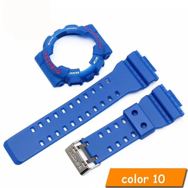 For Casio G-SHOCK GA-110 GA-100 GD-120 Rubber Sports Strap Modification Accessories, Including Case and Strap Adapter blue red