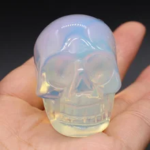 Creative Skull Home Decoration Christmas Natural Stone Opal Charms Crystal Office Desk Ornaments Hot Art Carving Statue Gifts Creative Skull Home Decoration Christmas Natural Stone Opal Charms Crystal Office Desk Ornaments Hot Art Carving Statue Gifts