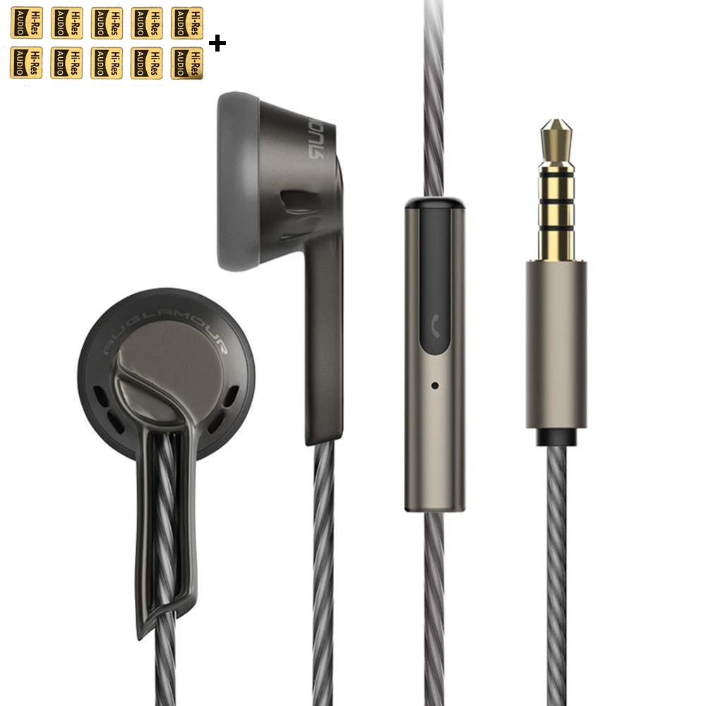 AUGLAMOUR RX-1 3 5 мм металлические наушники в ухо проводные HiFi музыка Спорт бас