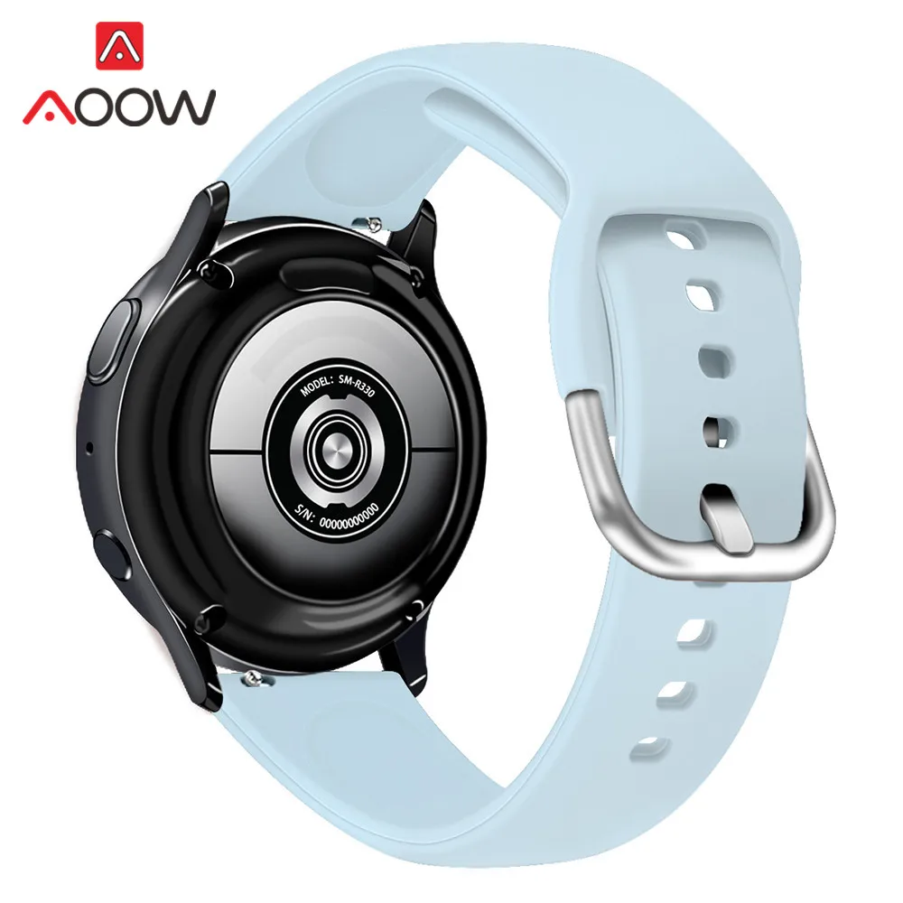 20 мм 22 мм спортивный силиконовый ремешок для samsung Galaxy Active2 42 мм 46 мм gear S2 S3 huawei Watch GT 2 Amazfit браслет ремешок