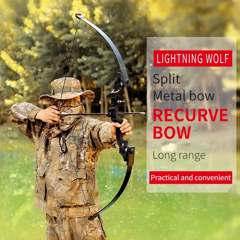 Archery Accessories Powerful Recurve Bow 40lbs TakeDown Longbow Bow for Metal Straight bow Hunting Shooting Practice