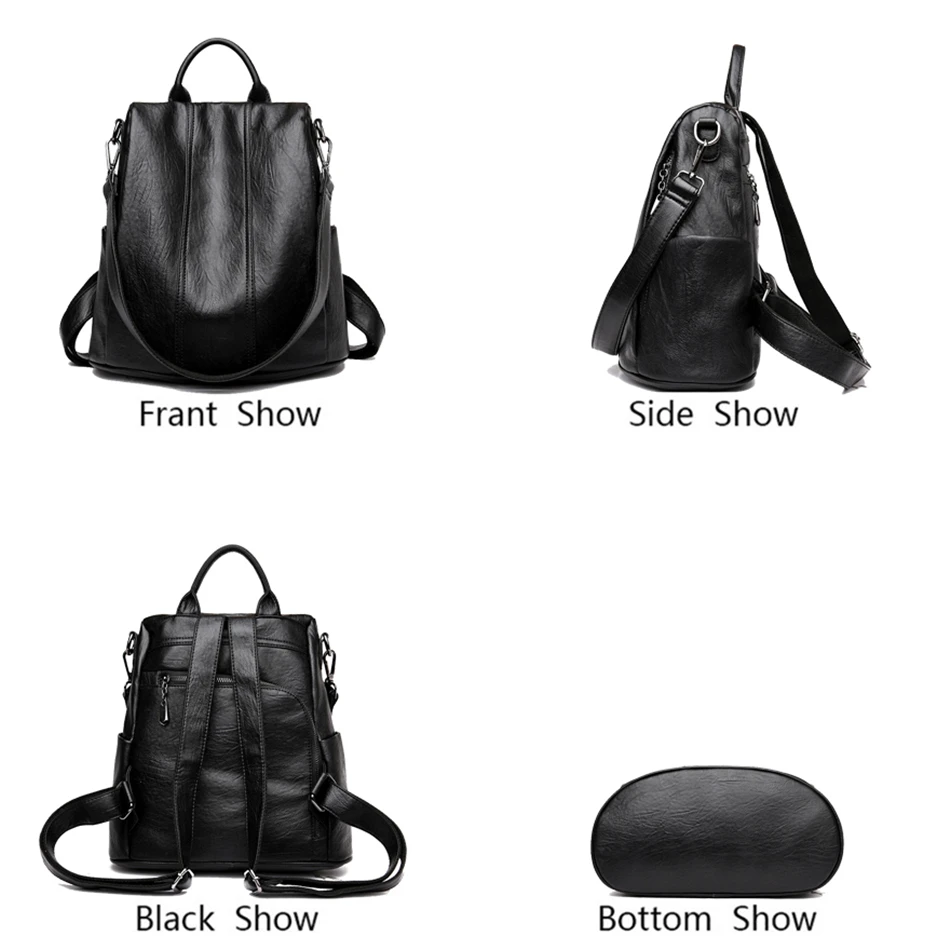 Женский рюкзак с защитой от кражи, высококачественные школьные сумки из мягкой кожи для девочек-подростков, водонепроницаемый рюкзак для путешествий, Mochila Feminina