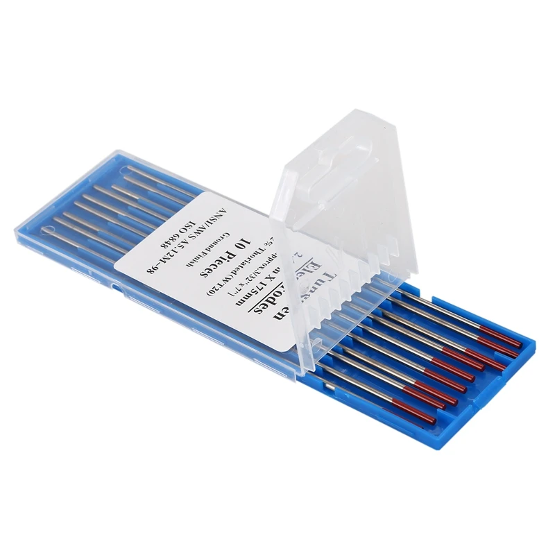 TIG сварки Вольфрам электроды 2% торированный 1/16in x 7in(красный, WT20) 10 шт. в комплекте