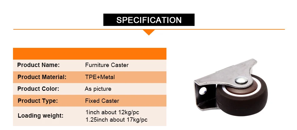 2 шт фиксированные колесико для мебели 1 ''/1,25'' TPE фурнитура колесико Анти-обертывание резиновые колеса для витрины офисных стульев