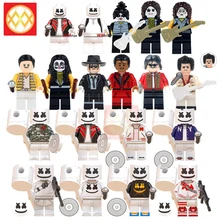 WM6064 DJ Marshmallow костюм кирпичи звезды знаменитостей коллекция MJ поцелуй игрушечные гитары Дэдпул Боб Росс строительные блоки игрушки