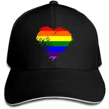 Мужская Женская бейсбольная кепка Grungy I Love LGBT с флагом сердца, бейсболка