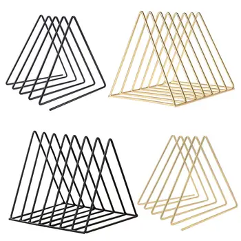 

Iron LP Record Rack Triangle Book Magzine Holder Desk Record Storage Organizer