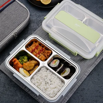

Lunch Box Lid Dividing Insulated Leak Heat Preservation Stainless Steel Multi Function Plate with Mobile Phone Holder N