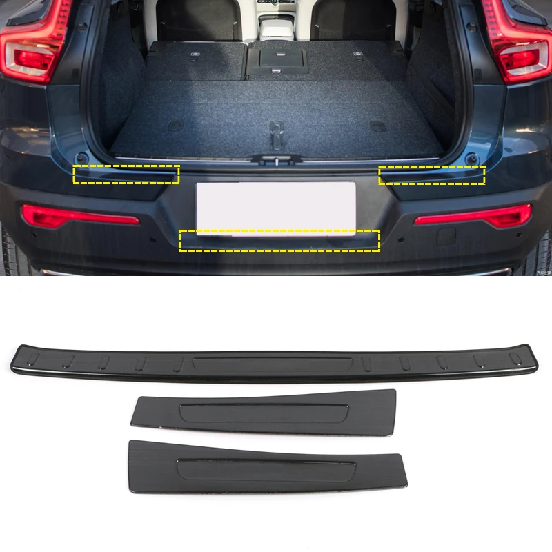 

For Volvo XC40 2018-2020 external Rear Bumper Protector Guard Cover Molding Stainless Steel 1pcs car styling accessories