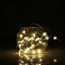 2/3 М Строка Светодиодный свет декоративный Сказочный свет Батарея работает Водонепроницаемый звезда Медный провод лампы для дома и улицы на свадьбу, Рождество
