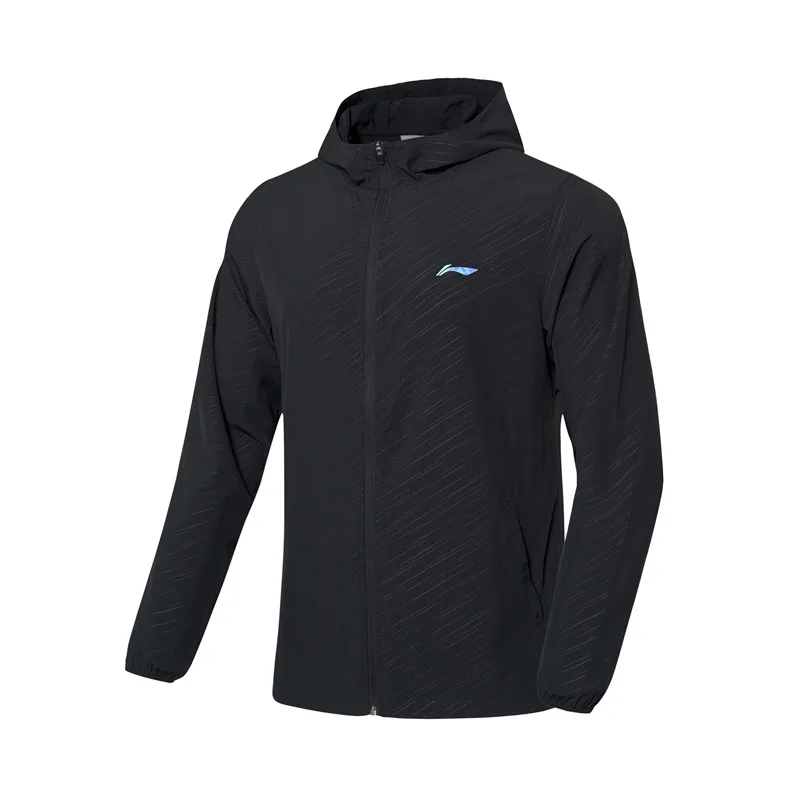 Li-Ning мужская куртка для бадминтона, дышащая, 91.1% полиэстер, 8.9% спандекс, подкладка, спортивное пальто AFDP483 MWF405 - Цвет: AFDP483-1H
