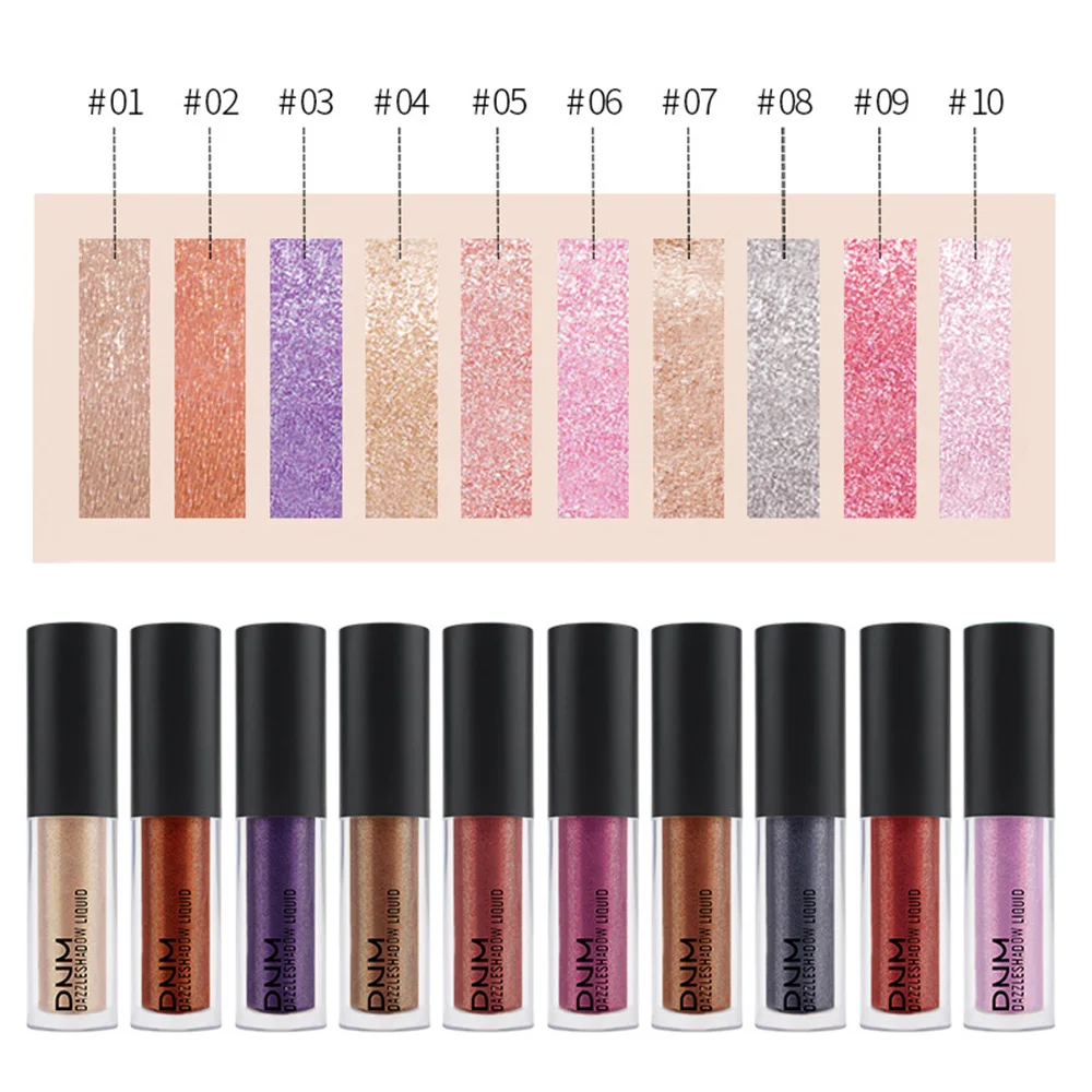 DNM, профессиональная блестящая подводка для глаз, косметика, серебро, розовое золото, цвет, жидкий блеск, подводка для глаз, Металлические тени для век, высокий блеск