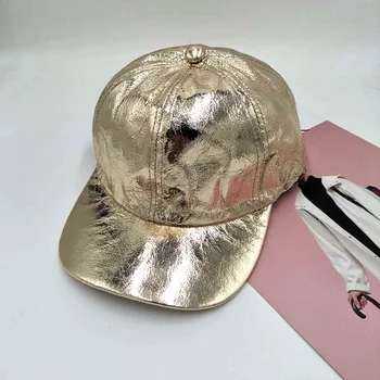 

New High Quality spring and fall Cap PU Leather Baseball Cap men luxury Fashion hip-hop hat for Rainbow Color Changing Hat Cap