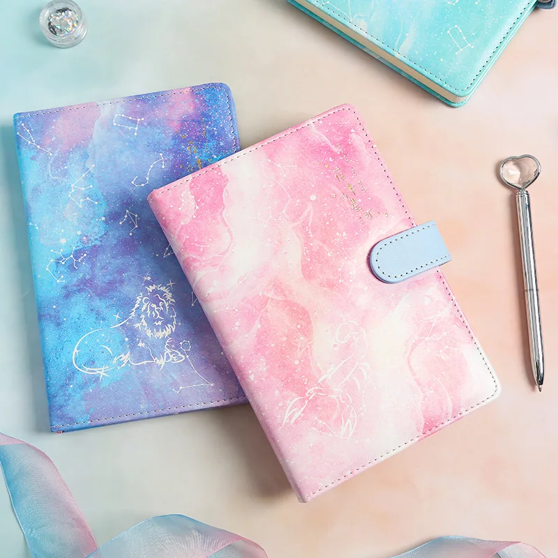 

New creative sky stars pattern hardcover school student composition notebook with cartoon colorful sheets stationery supplies A5