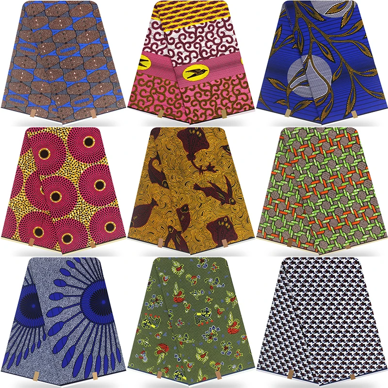 Горячая Распродажа, африканская ткань, африканская восковая ткань, африканская настоящая восковая ткань, Анкара, 6 ярдов, хлопок, ткань для платья YNG10