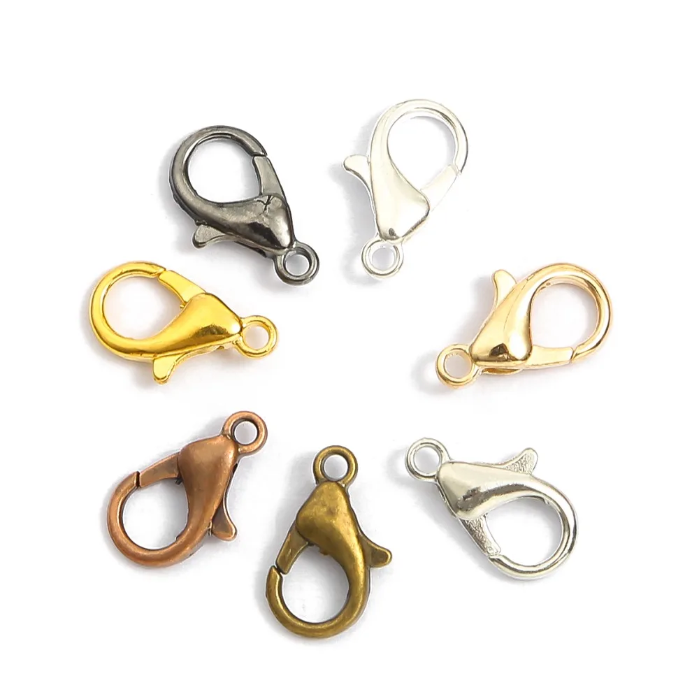 stainless steel jewelry components 10Pcs Gold 10 12 14 16 18 21mm Alloy Lobster Clasp Hooks Fashion Jewelry Findings Connector for Necklace Bracelet Chain DIY jewelry components wholesale