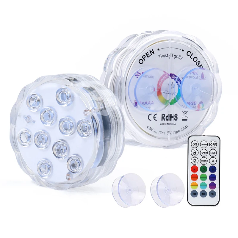 13 LED Submersible Light IP68 Remote Underwater Lamp Outdoor Garden Swimming Pool Accessories Decor Night Lights Aquarium Pond | Освещение