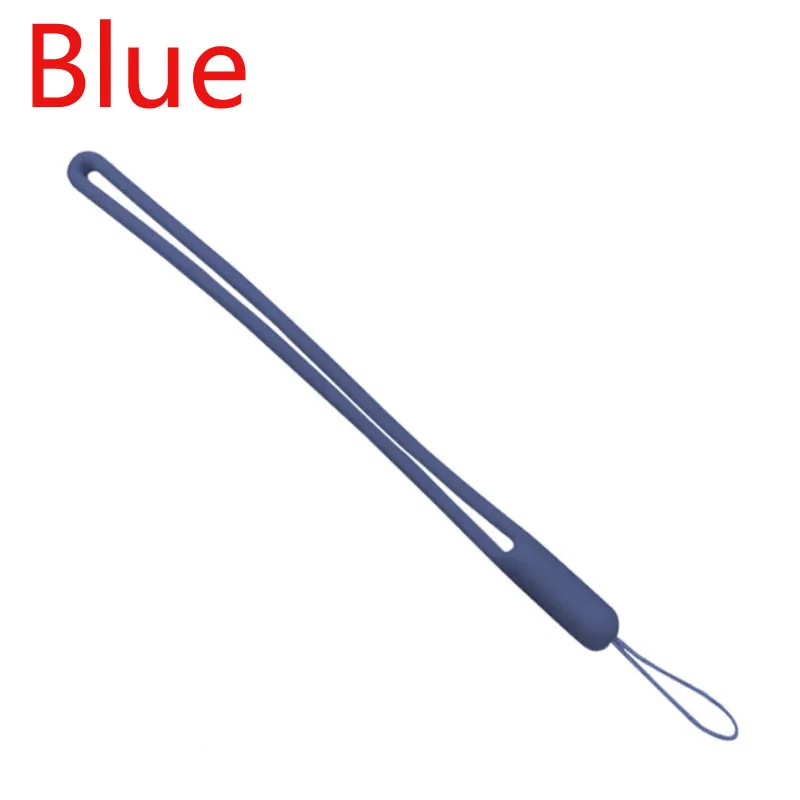 Blue Короткий силиконовый для мобильных телефонов ремешок держатель телефон на запястье ремешки Lanyards брелок Ремешок ID карта тренажерный зал USB значок шнур висячая веревка - Цвет: Blue