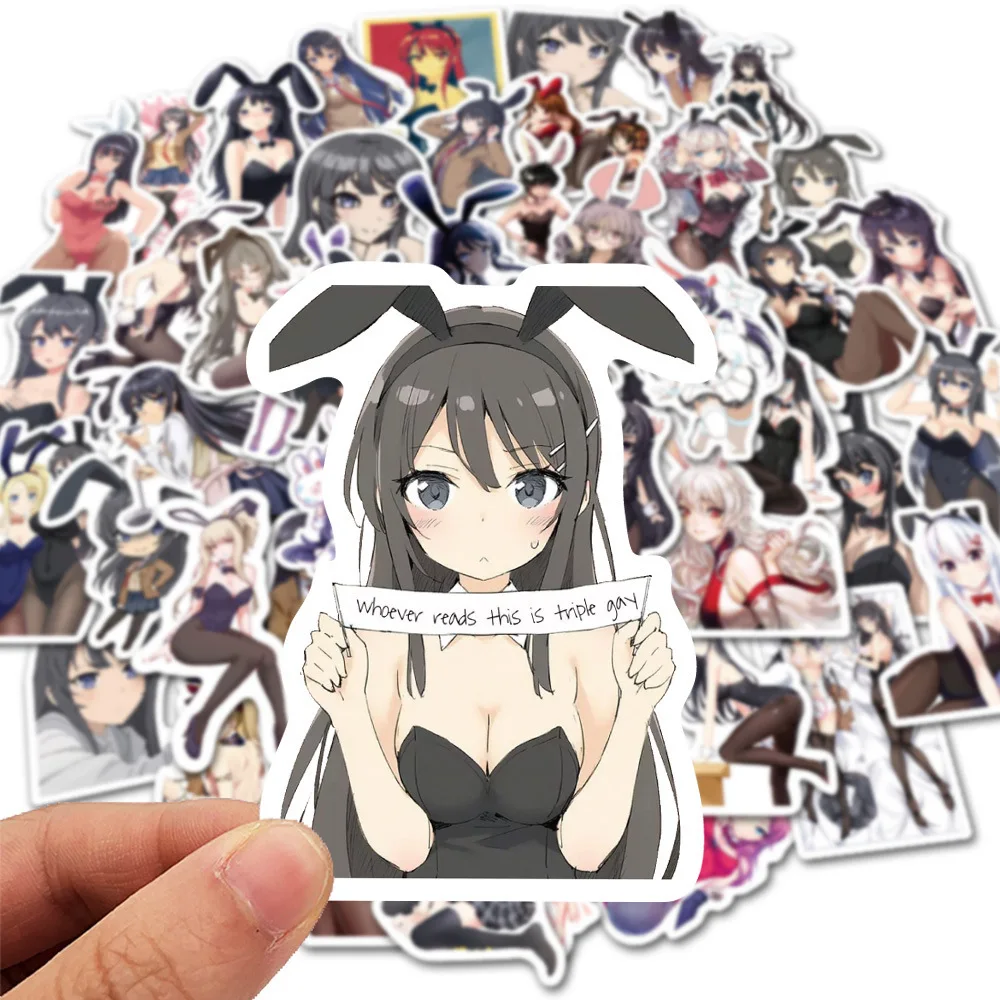 

50pcs Anime image sexy bunny girl stickers Waterproof Suitcase Vsco Girl Graffiti Sticker hildren Classic Toy