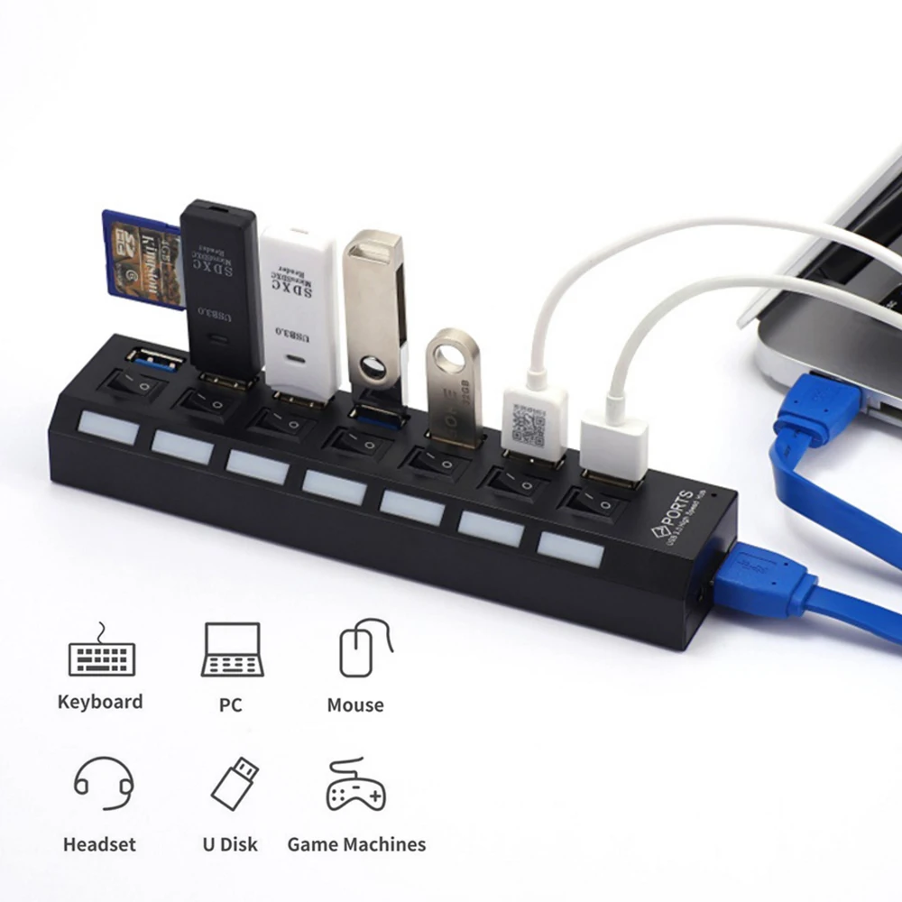 USB 3.0 HUB 3 0 HUB Multi USB Splitter 4/7 Port Expander Multiple